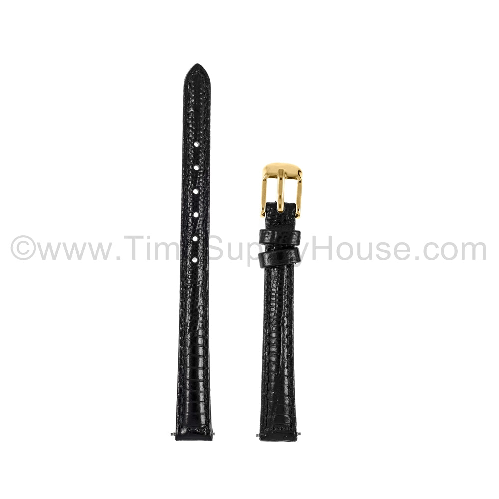 LB3 Black Lizard w/Gold Buckle 8mm-10mm