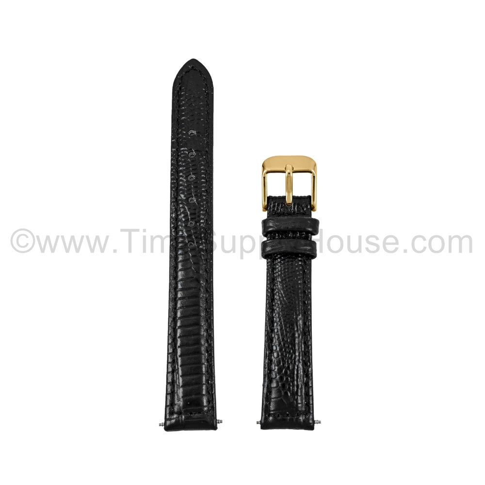 LB3 Black Lizard w/Gold Buckle 12mm-16mm