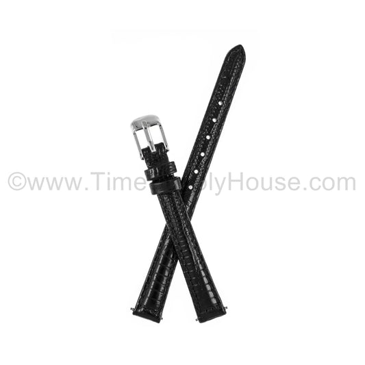 LB3 Black Lizard w/Silver Buckle 8mm-10mm