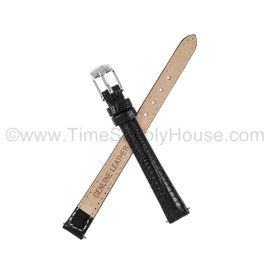 LB3 Black Lizard w/Silver Buckle 8mm-10mm