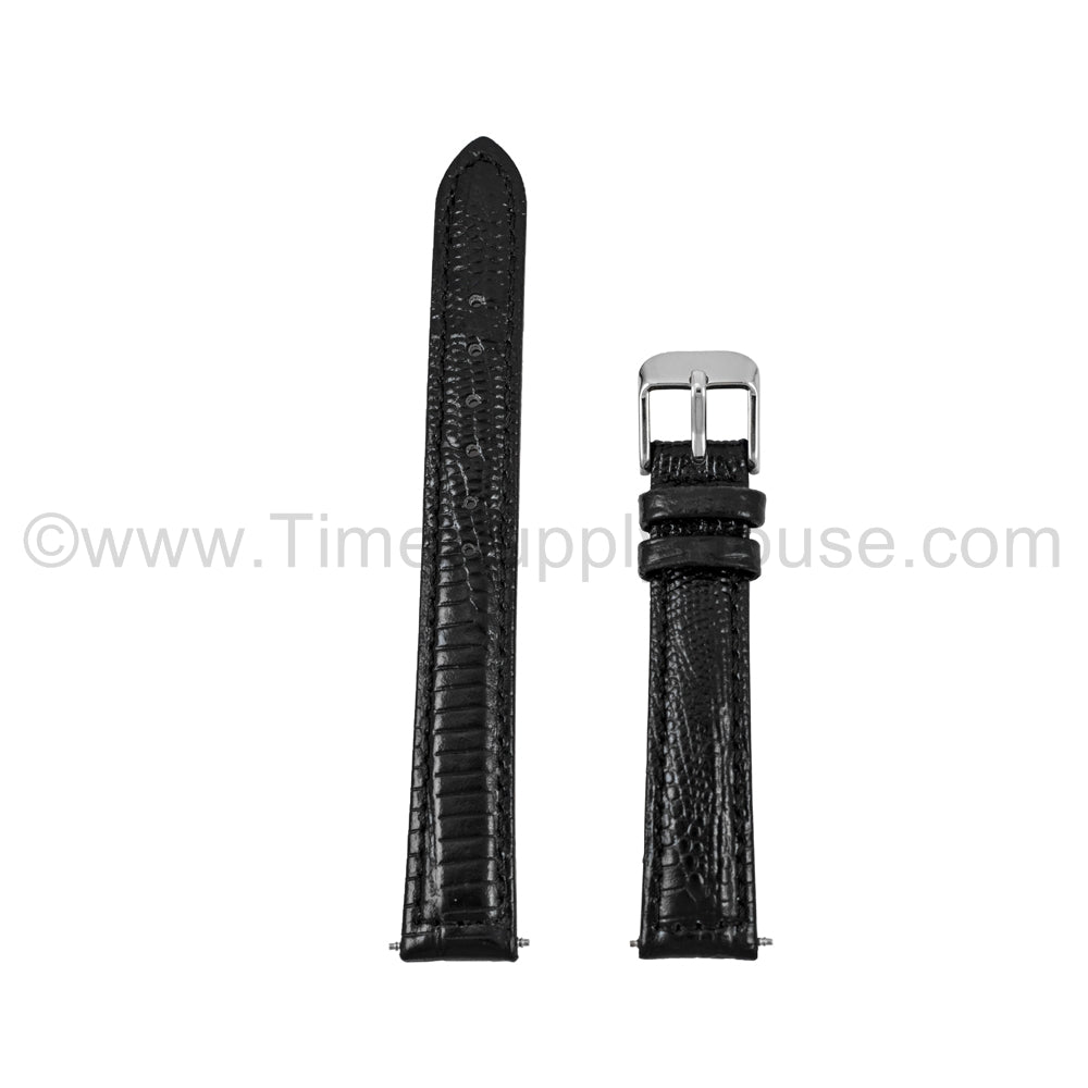 LB3 Black Lizard w/Silver Buckle 12mm-16mm