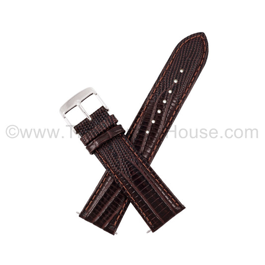 LB3 Brown Lizard w/Silver Buckle 18mm-22mm