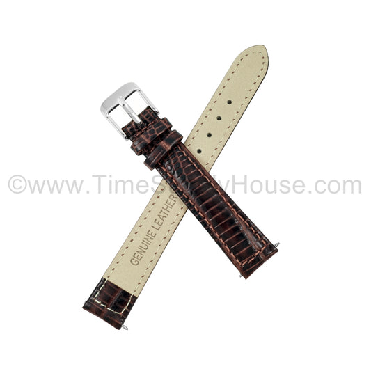 LB3 Brown Lizard w/Silver Buckle 12mm-16mm
