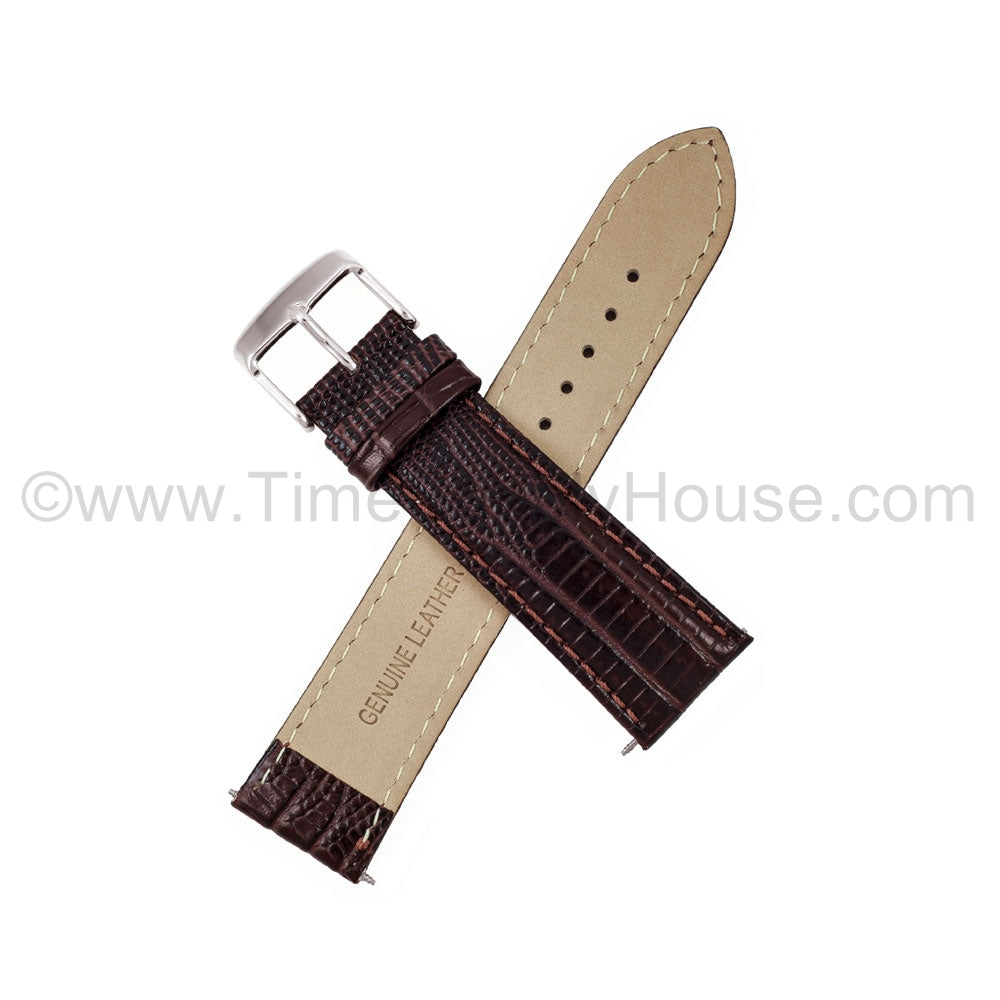 LB3 Brown Lizard w/Silver Buckle 18mm-22mm