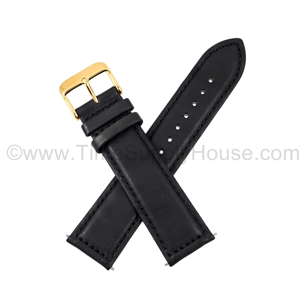 LB7 calf Stitch BLACK GOLD BUCKLE 18mm-22mm