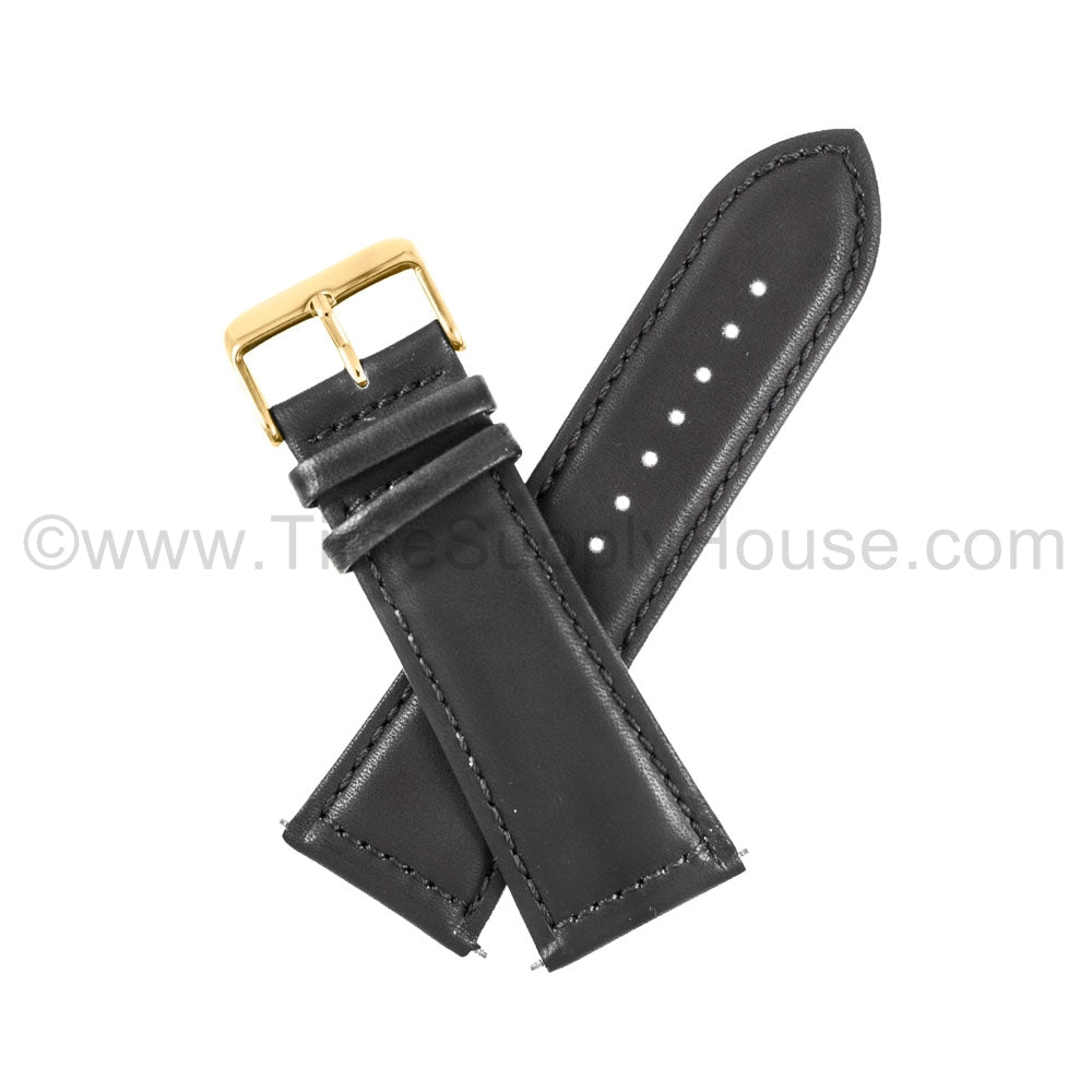 LB7 calf Stitch BLACK GOLD BUCKLE 28mm