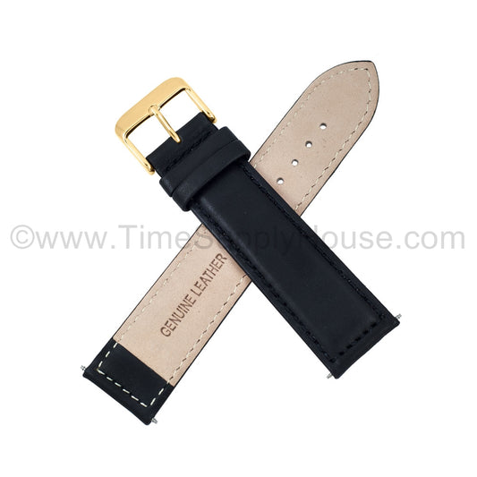 LB7 calf Stitch BLACK GOLD BUCKLE 18mm-22mm