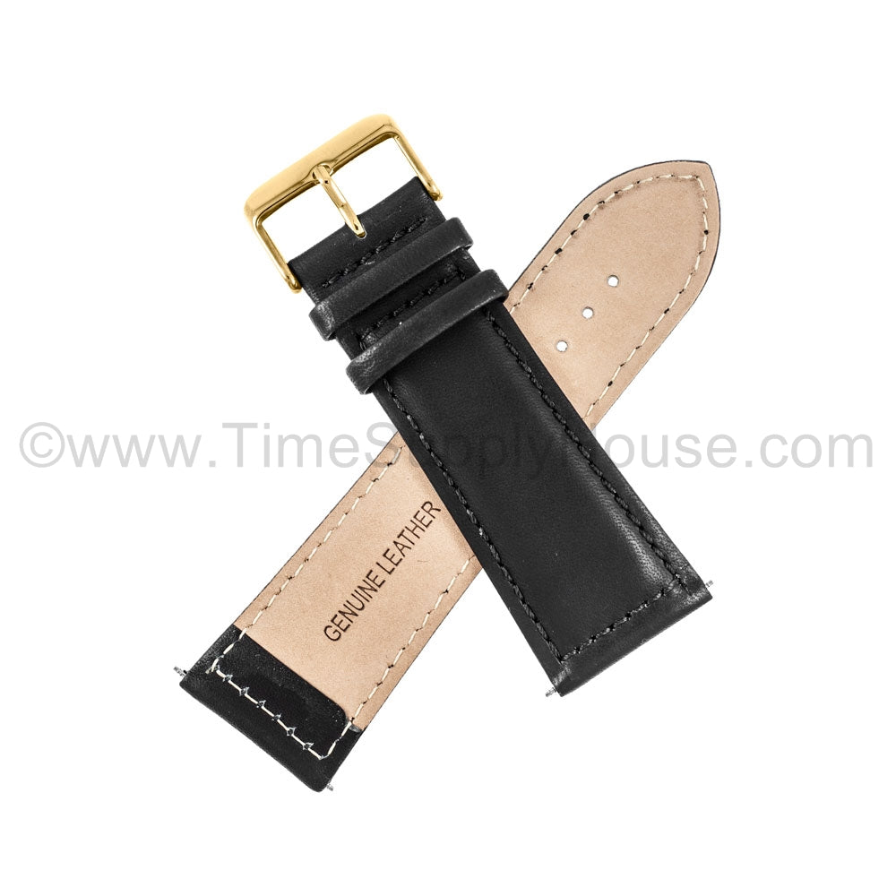 LB7 calf Stitch BLACK GOLD BUCKLE 28mm