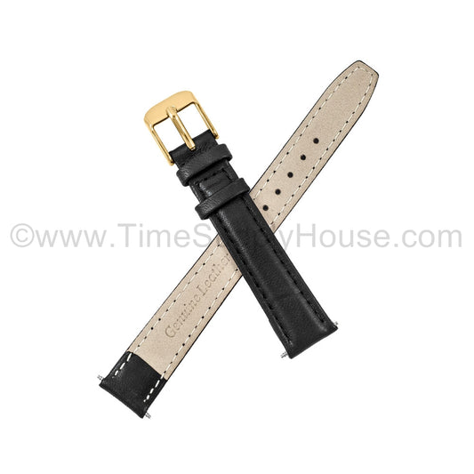 LB7 calf Stitch BLACK GOLD BUCKLE 12mm-18mm