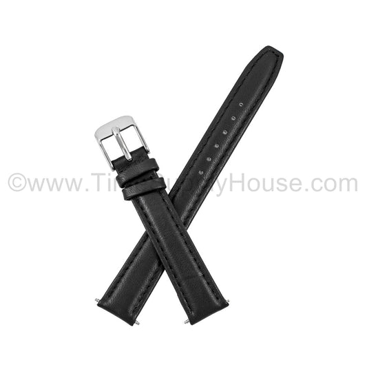LB7 calf Stitch BLACK SILVER BUCKLE 12mm-18mm