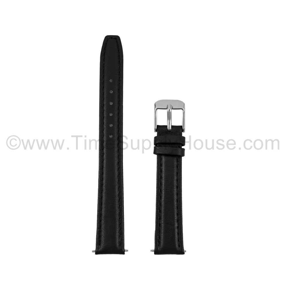LB7 calf Stitch BLACK SILVER BUCKLE 12mm-18mm