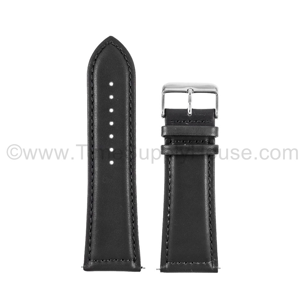 LB7 calf Stitch BLACK SILVER BUCKLE 28mm