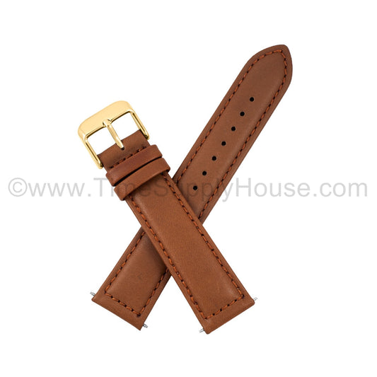 LB7 calf Stitch BROWN GOLD BUCKLE 18mm-22mm
