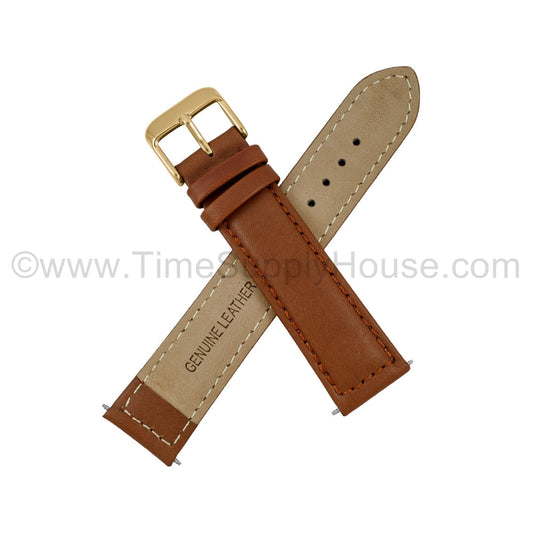 LB7 calf Stitch BROWN GOLD BUCKLE 18mm-22mm