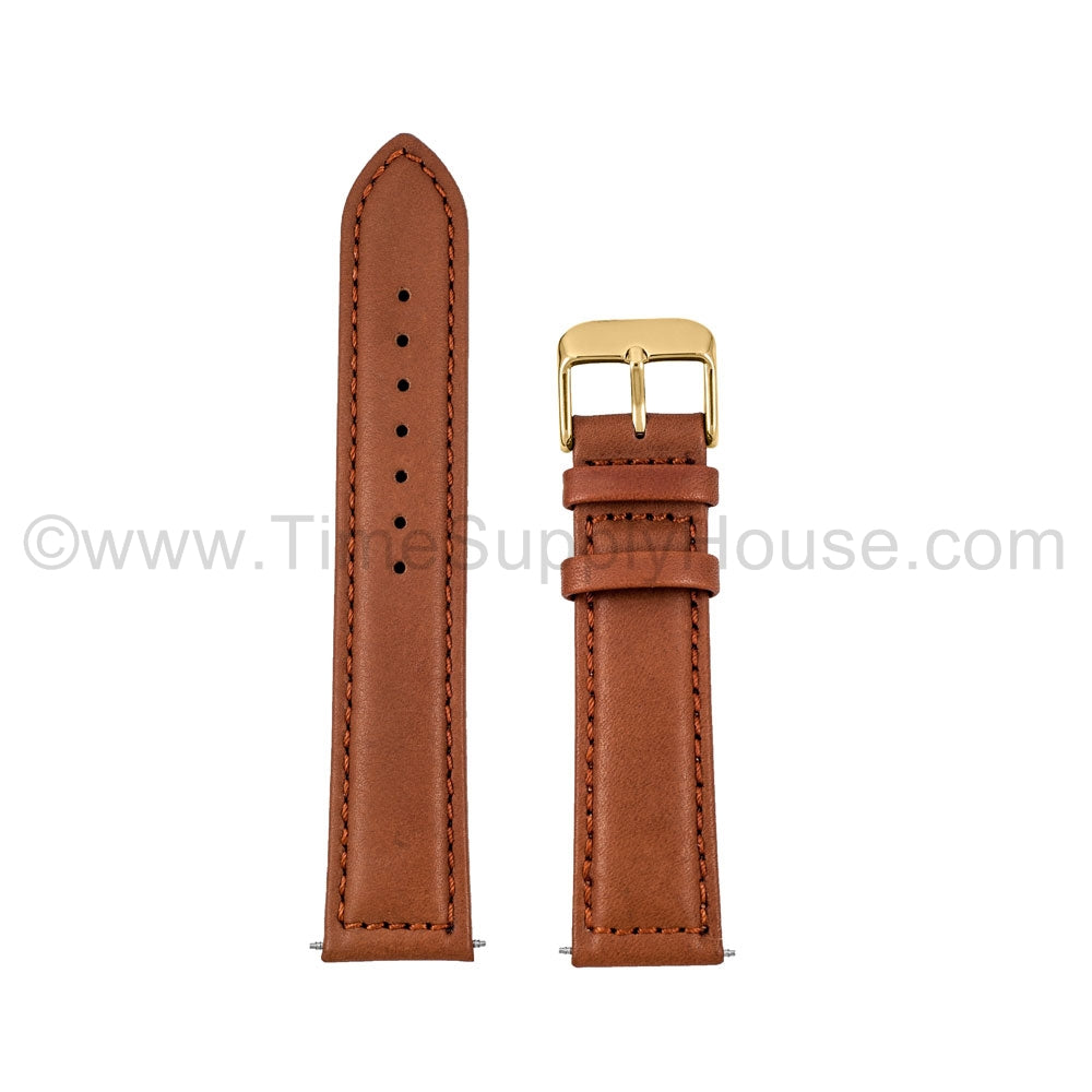 LB7 calf Stitch BROWN GOLD BUCKLE 18mm-22mm