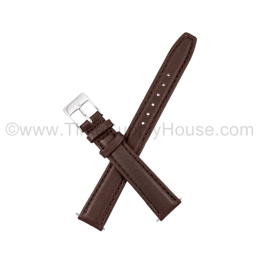 LB7 calf Stitch BROWN SILVER BUCKLE 12mm-18mm