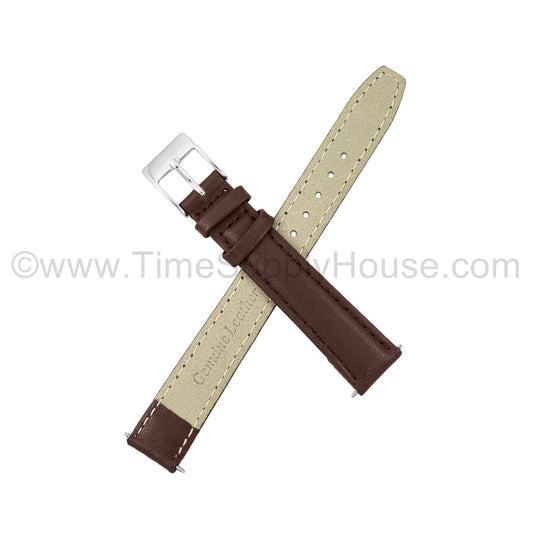 LB7 calf Stitch BROWN SILVER BUCKLE 12mm-18mm