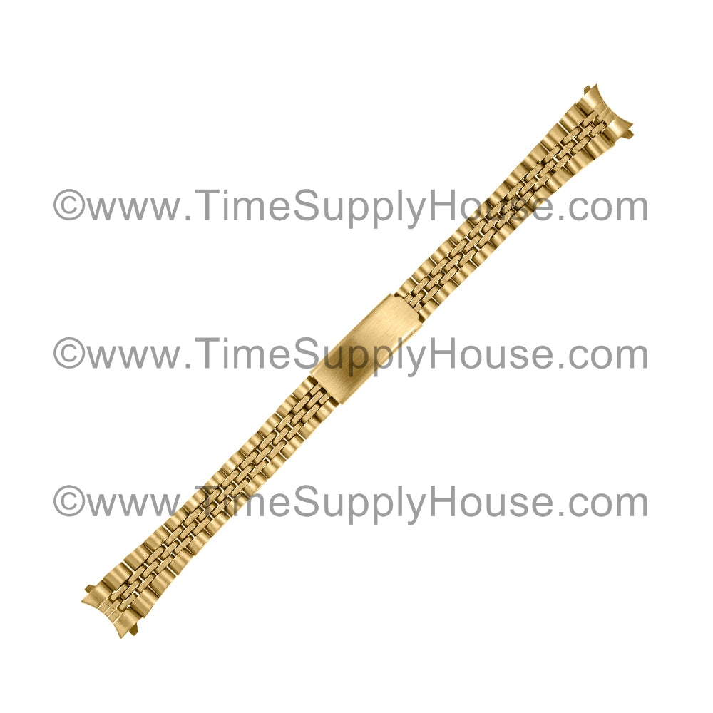 Jubilee Lady's Curve End Gold Tone Bracelet