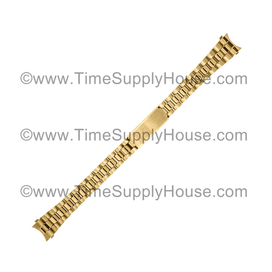 Ladies Curve End Gold Tone Bracelet