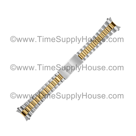MEN's CURVE End Two Tone Bracelet