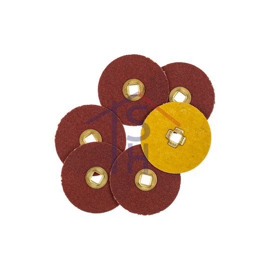 Moore's Adalox Sanding Discs, Aluminum Oxide, Brass Center - Medium - 7/8" Diameter, Box of 50