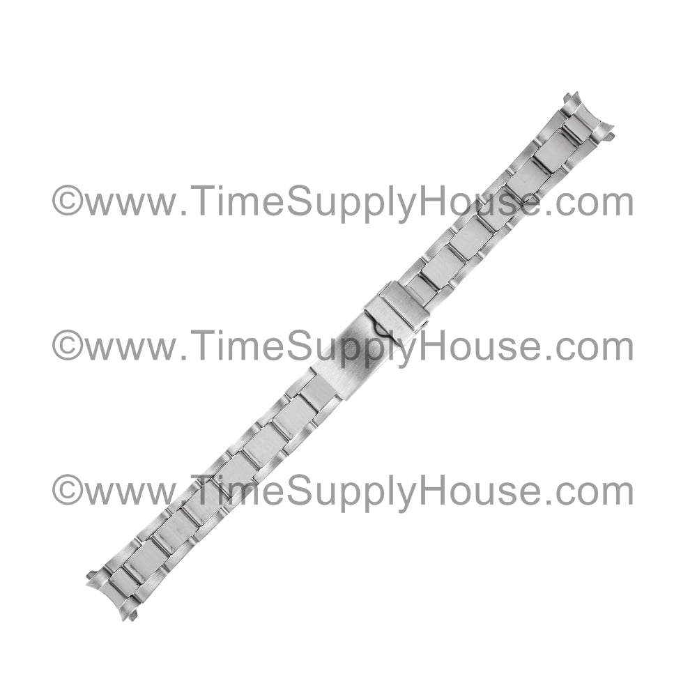 Oyster Ladies Curved End Stainless Tone Bracelet