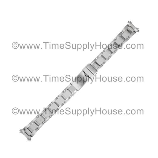 Oyster Ladies Curved End Stainless Tone Bracelet