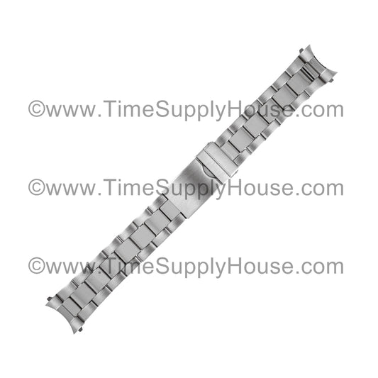 Oyster Men's Curved-End Stainless Tone Bracelet