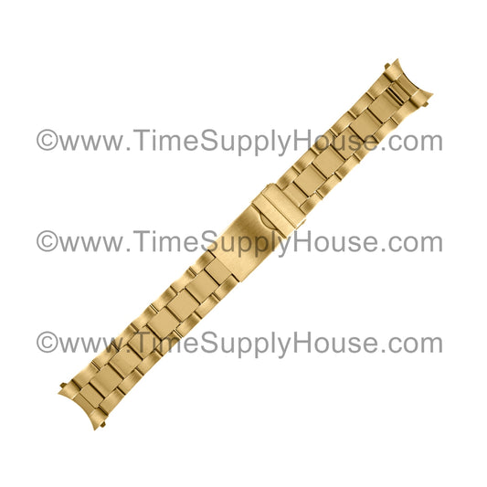 Oyster Men's Curved-End Gold Tone Bracelet