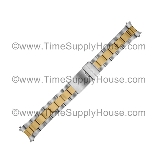 Oyster Men's Curved-End Two Tone Bracelet