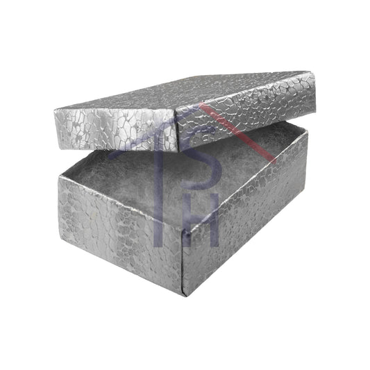 Silver Textured Paper Jewelry Box #S32