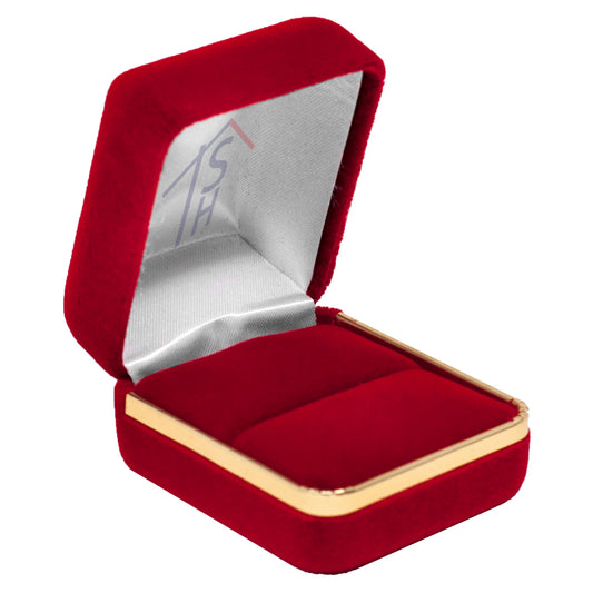 Velvet Ring Box with Gold Trim - SR3