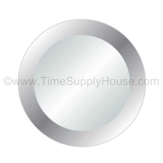 Flat SILVER BORDER 17.0mm - 43.0mm Crystal Round