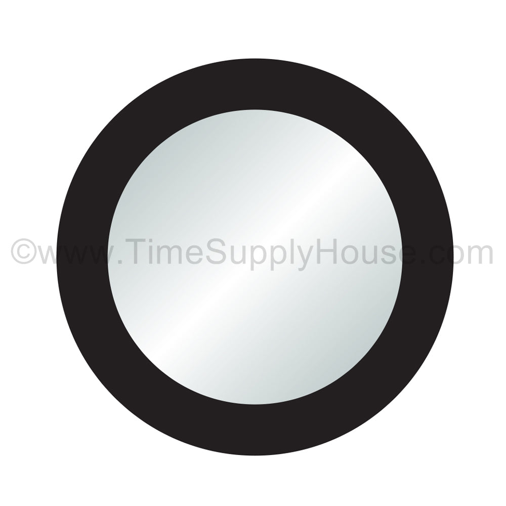Flat BLACK BORDER 18.0mm-43.0mm Round Crystal 1.0mm