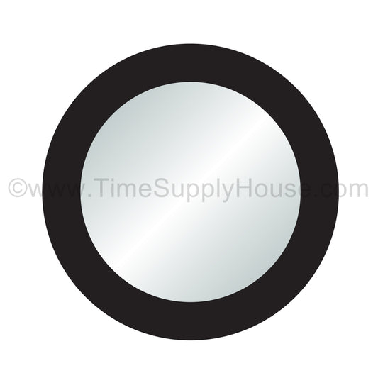 Flat BLACK BORDER 18.0mm-43.0mm Round Crystal 1.0mm