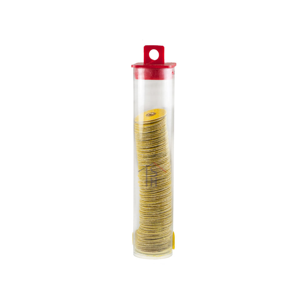 Yellow Sanding Discs - Medium Grit - 7/8" - Brass Center