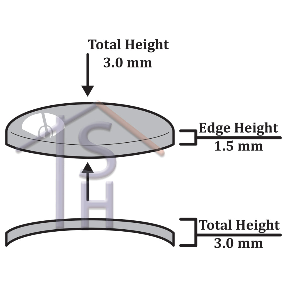 Double Dome Round Mineral Glass 1.5mm ( CMDD )