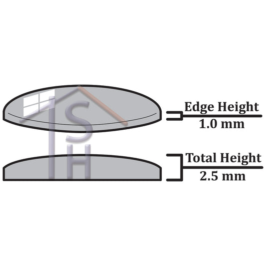Flat Dome Magnifying Mineral Glass Crystal 1.0mm