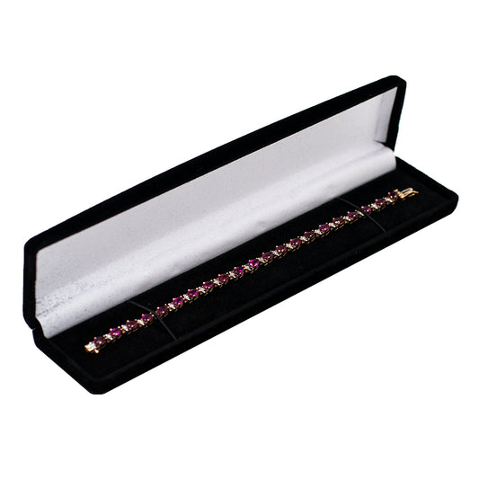 Soft Flocked Velour Bracelet/Watch Box, 8 1/2” x 2” x 1”