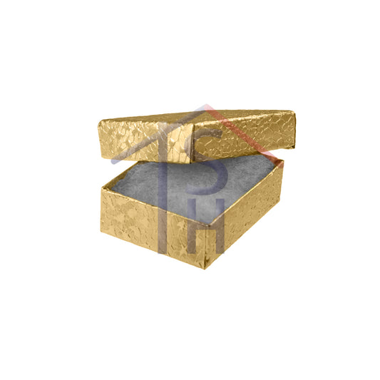 GOLD TEXTURE Paper Cotton Filled Boxes, 2 1/8"W x 1 5/8"D x 3/4"