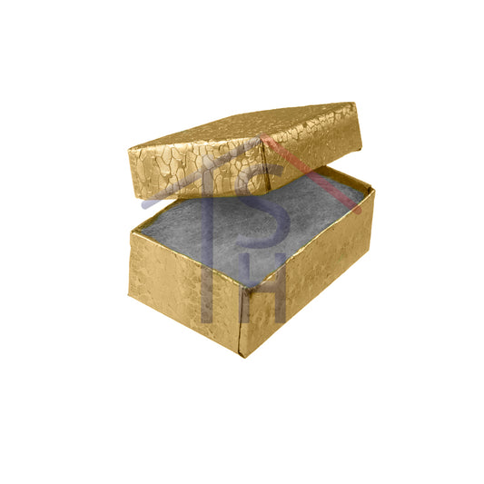 GOLD TEXTURE Paper Cotton Filled Boxes, 2 5/8"W x 1 1/2"D x 1"H