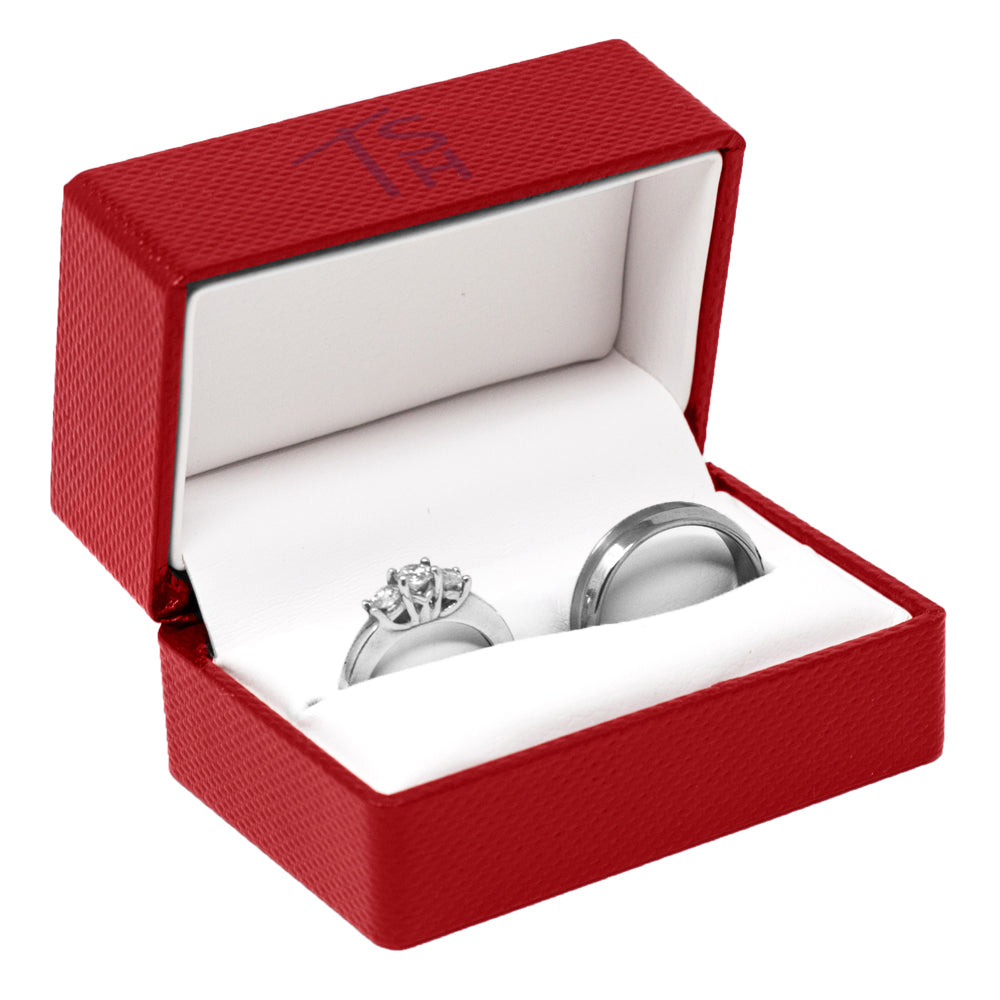 Premium Ribbon Ring Set Box – JFR5 – Red