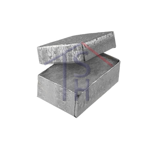 Silver Textured Paper Jewelry Box #S21