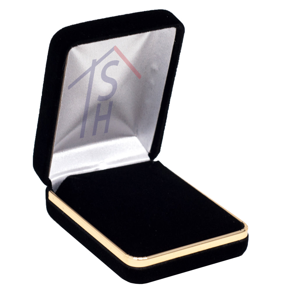 Velvet Pendant/Earring Box with Gold Trim – SE4