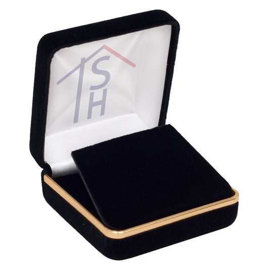 Velvet Pendant/Earring Box with Gold Trim – SP9