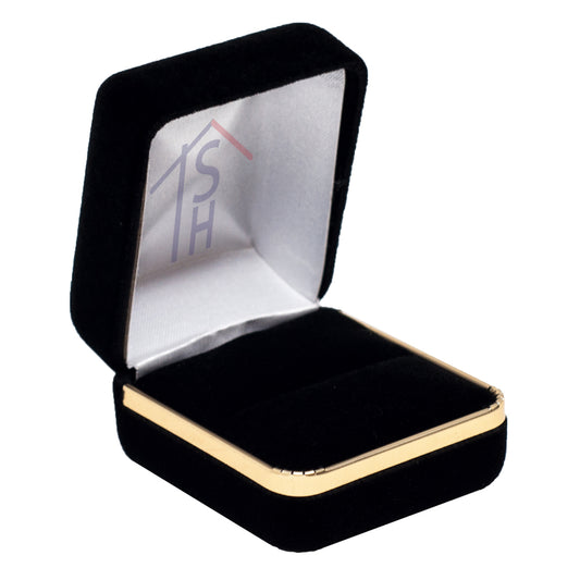 Velvet Ring Box with Gold Trim - SR3