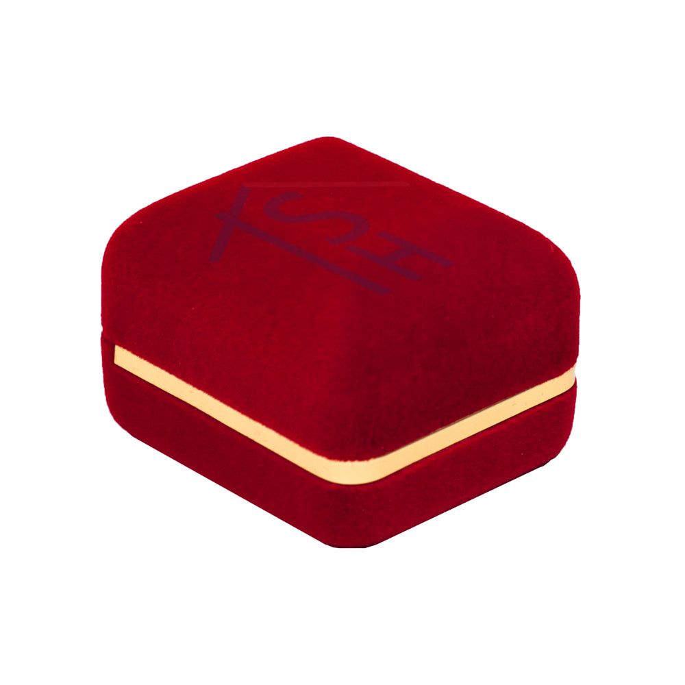 Velvet Ring Box with Gold Trim - SR3