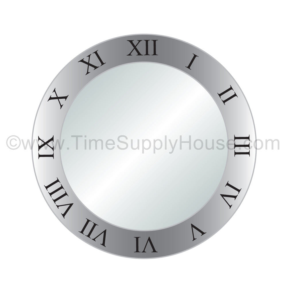 Silver Border Round Crystal with Roman Numeral